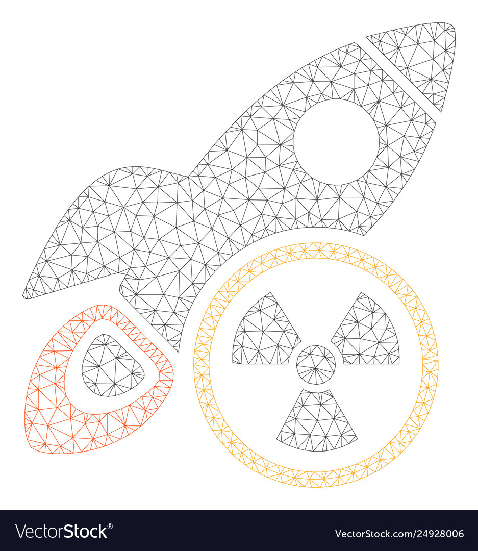 Atomic rocket science polygonal frame mesh vector image Atomic rocket science polygonal frame mesh