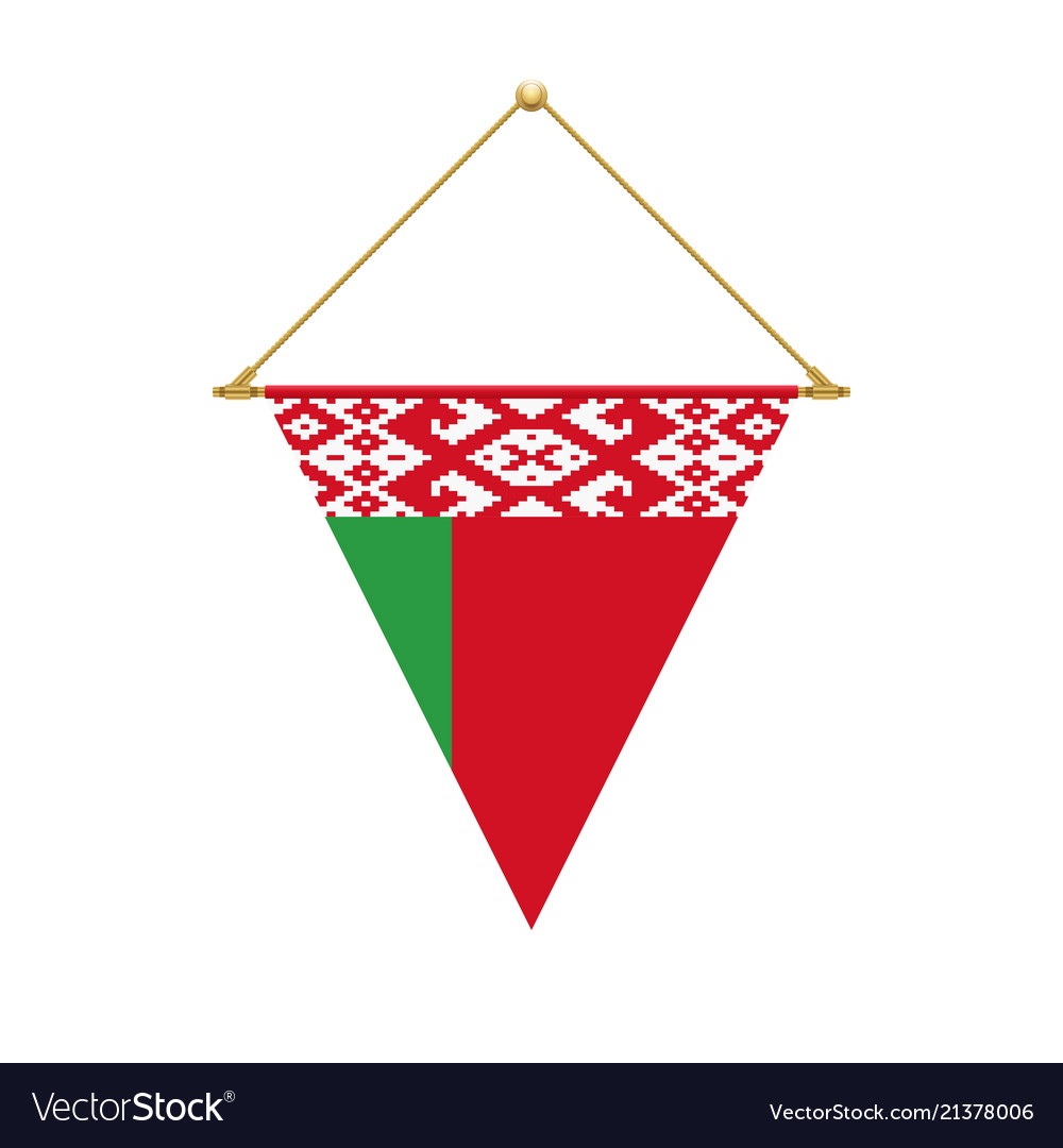 Belarus triangle flag hanging Royalty Free Vector Image