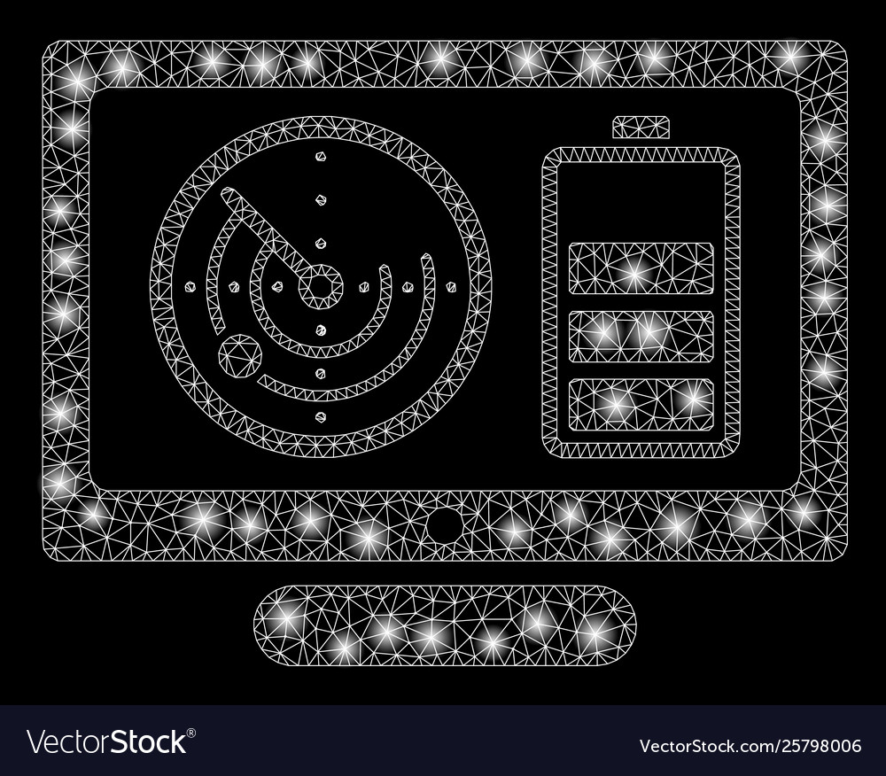 Bright mesh network drone monitoring with light vector image Bright mesh network drone monitoring with light