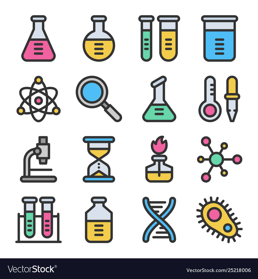 Chemistry science laboratory colorful icon Vector Image