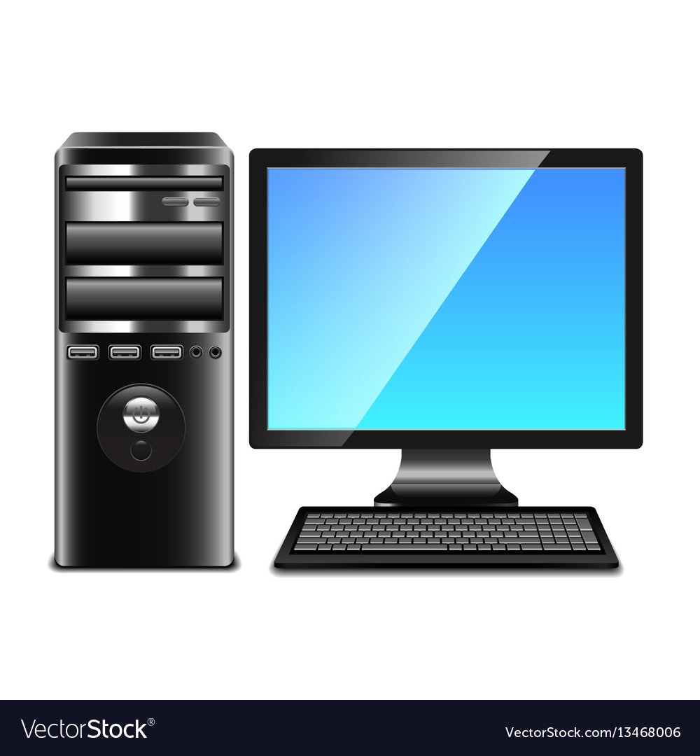 Contemporary computer isolated on white Royalty Free Vector