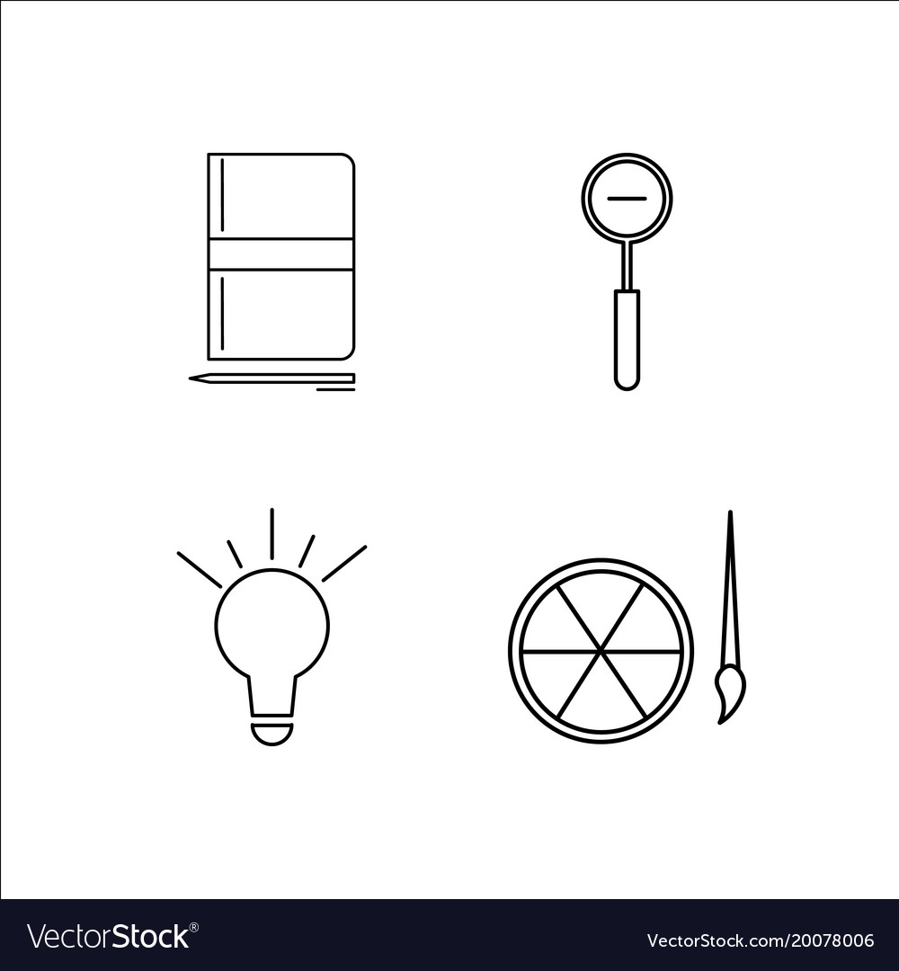 Design and studio simple linear icon setsimple