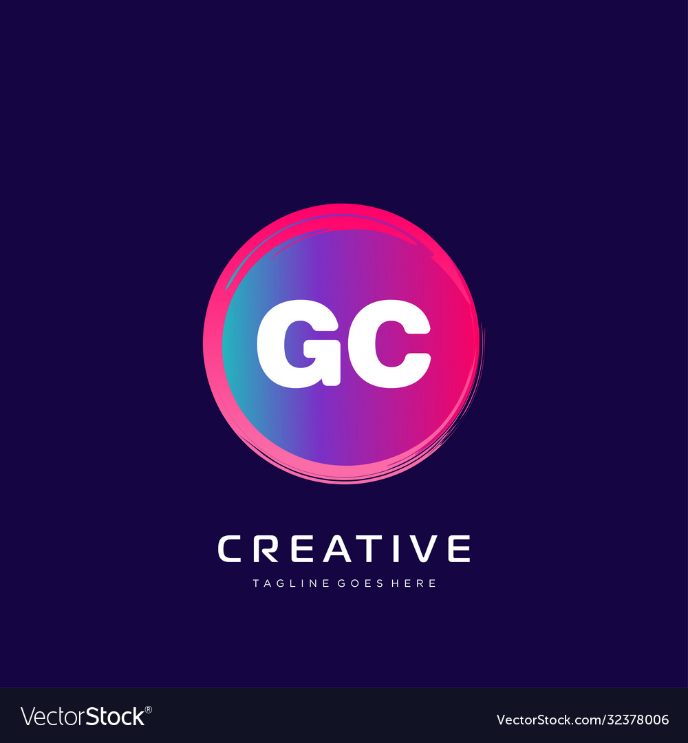 Gc initial logo with colorful template vector image Gc initial logo with colorful template