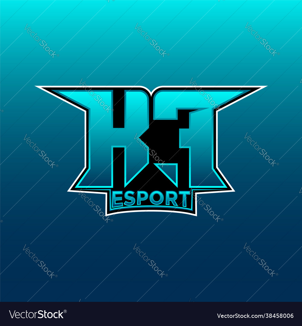 Kf initial gaming logo esports geometric designs