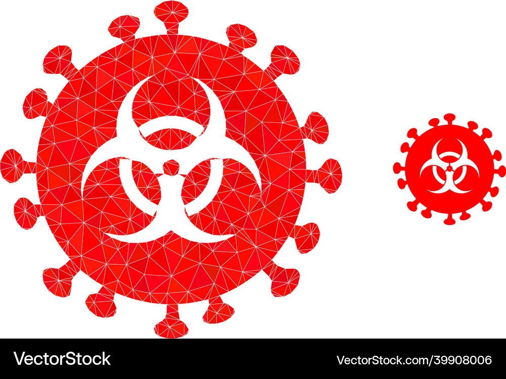Lowpoly hazard virus icon Royalty Free Vector Image