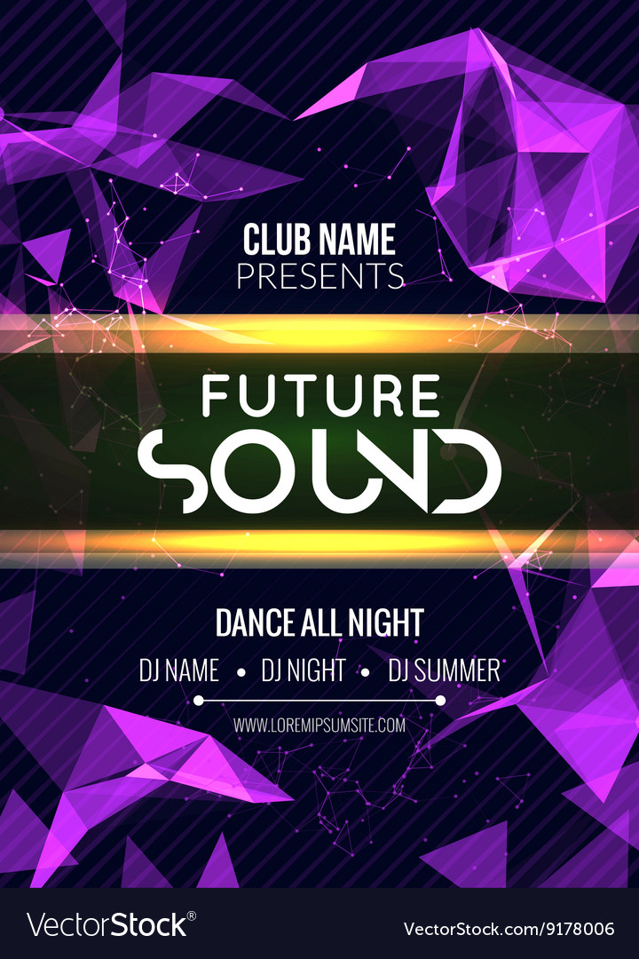 Modern Future Sound Party Template Dance Vector Image