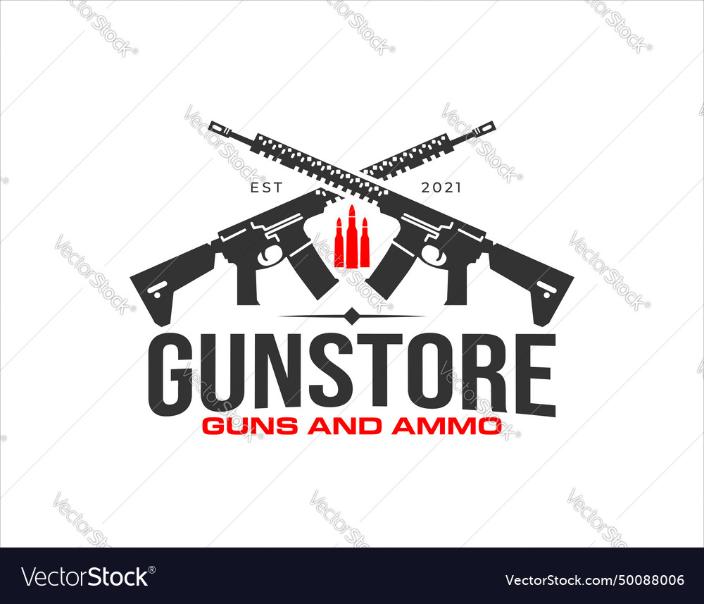 Modern gun store ammo business logo design Vector Image