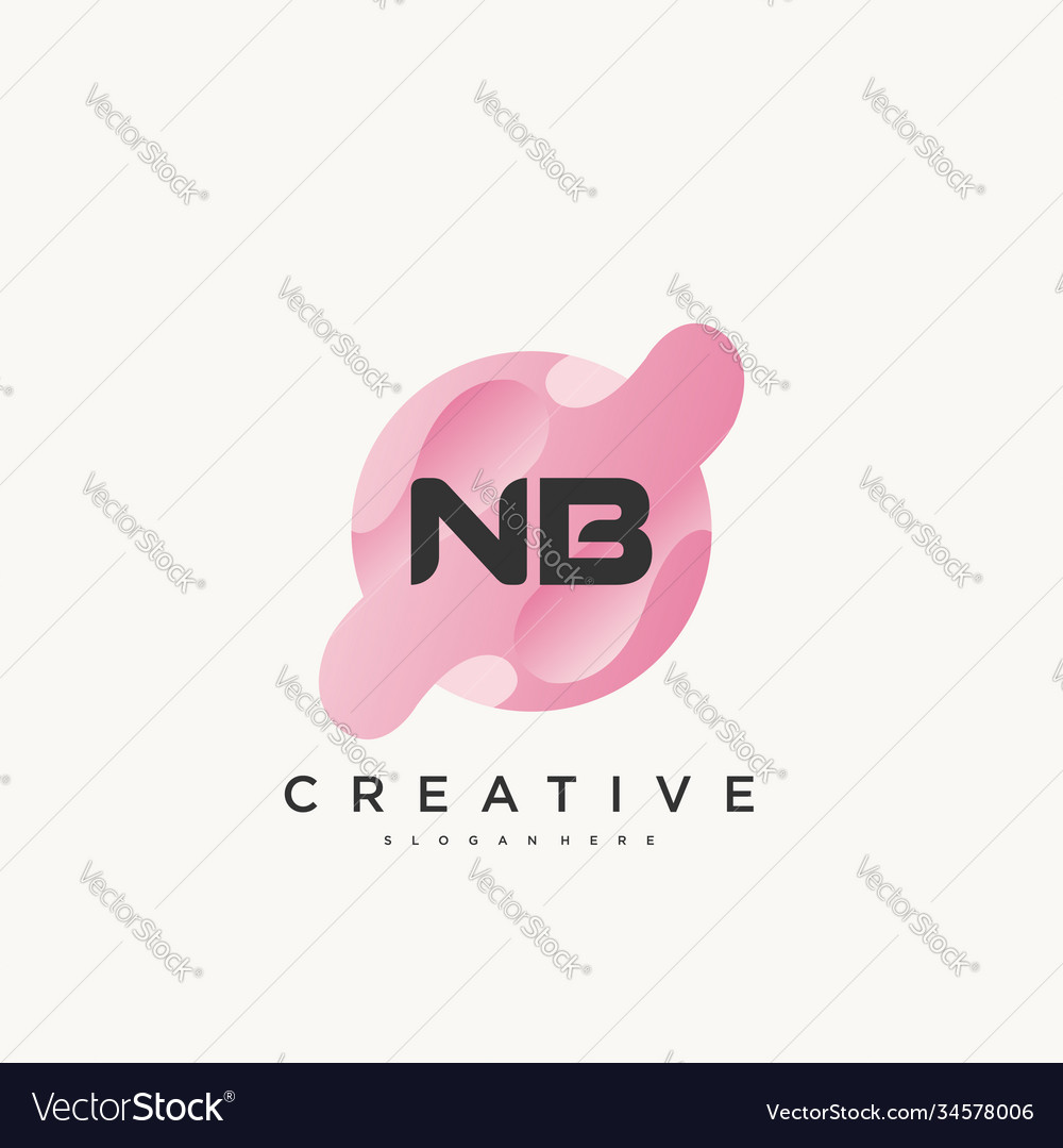 Nb Anfangsbuchstabe buntes Logo-Icon Design