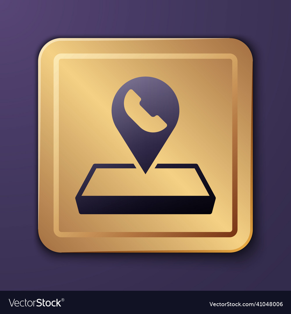 Purple map pointer with telephone or communication Vector Image Purple map pointer with telephone or communication