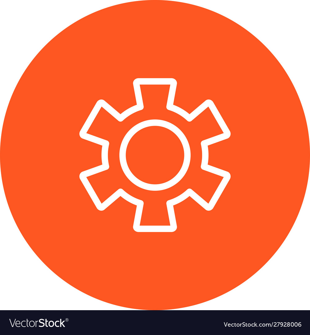 Round configure icon with white background