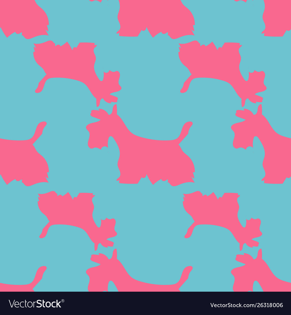 Scottie dog pattern print collection repeat