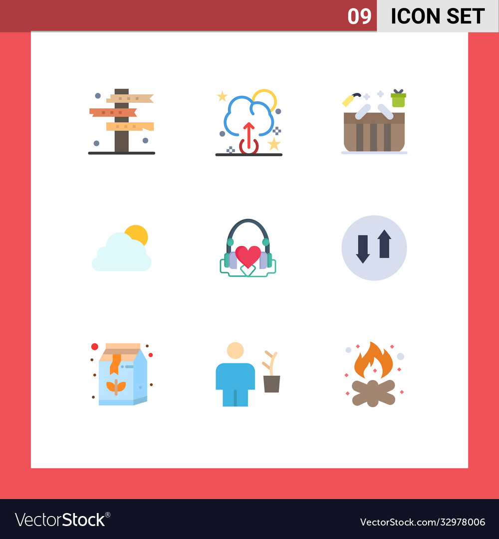 Set 9 modern ui icons symbols signs for hearts