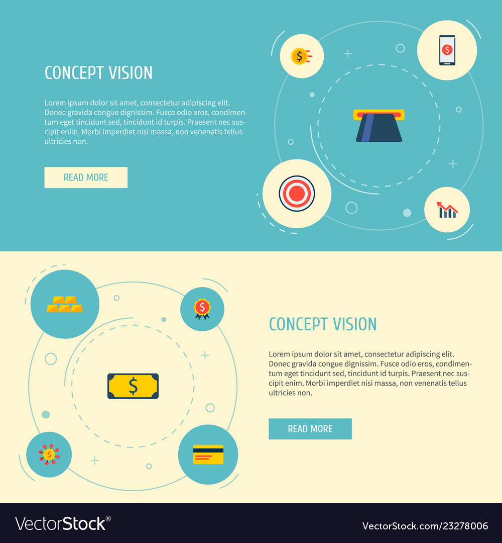 Set financial icons flat style symbols