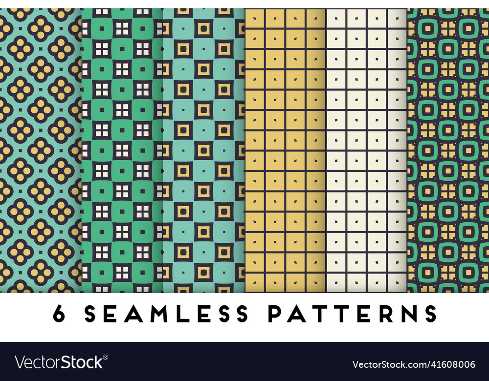 Simple seamless pattern collection with colorful vector image Simple seamless pattern collection with colorful