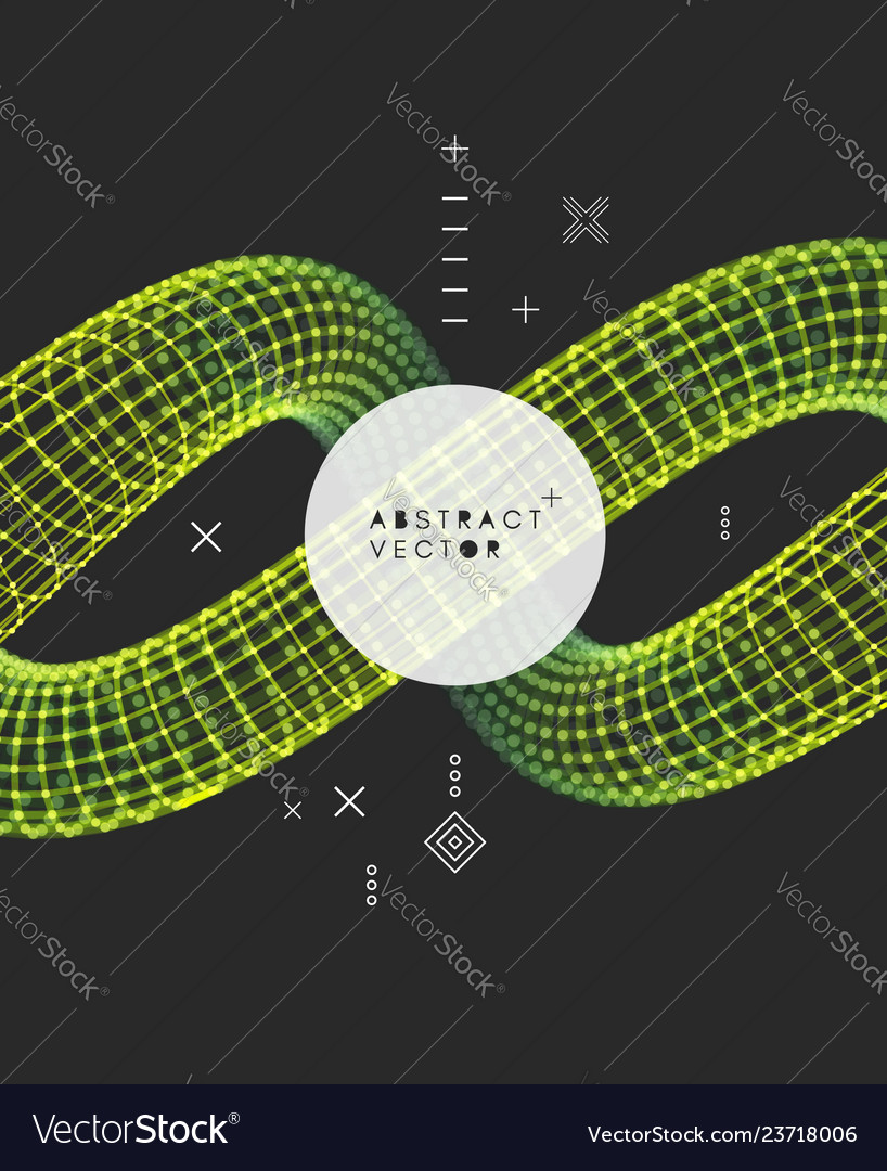 Spiral 3d wireframe connection grid structure Vector Image Spiral 3d wireframe connection grid structure