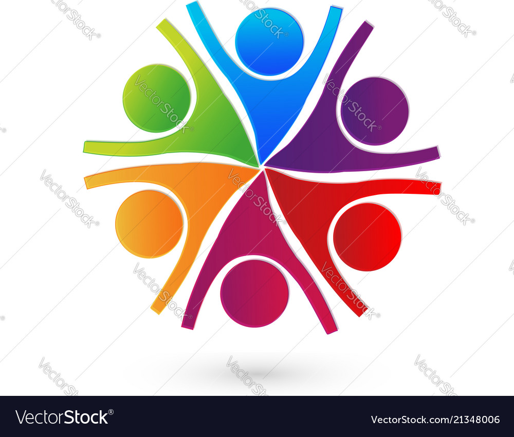 Teamwork group of people working and having Vector Image