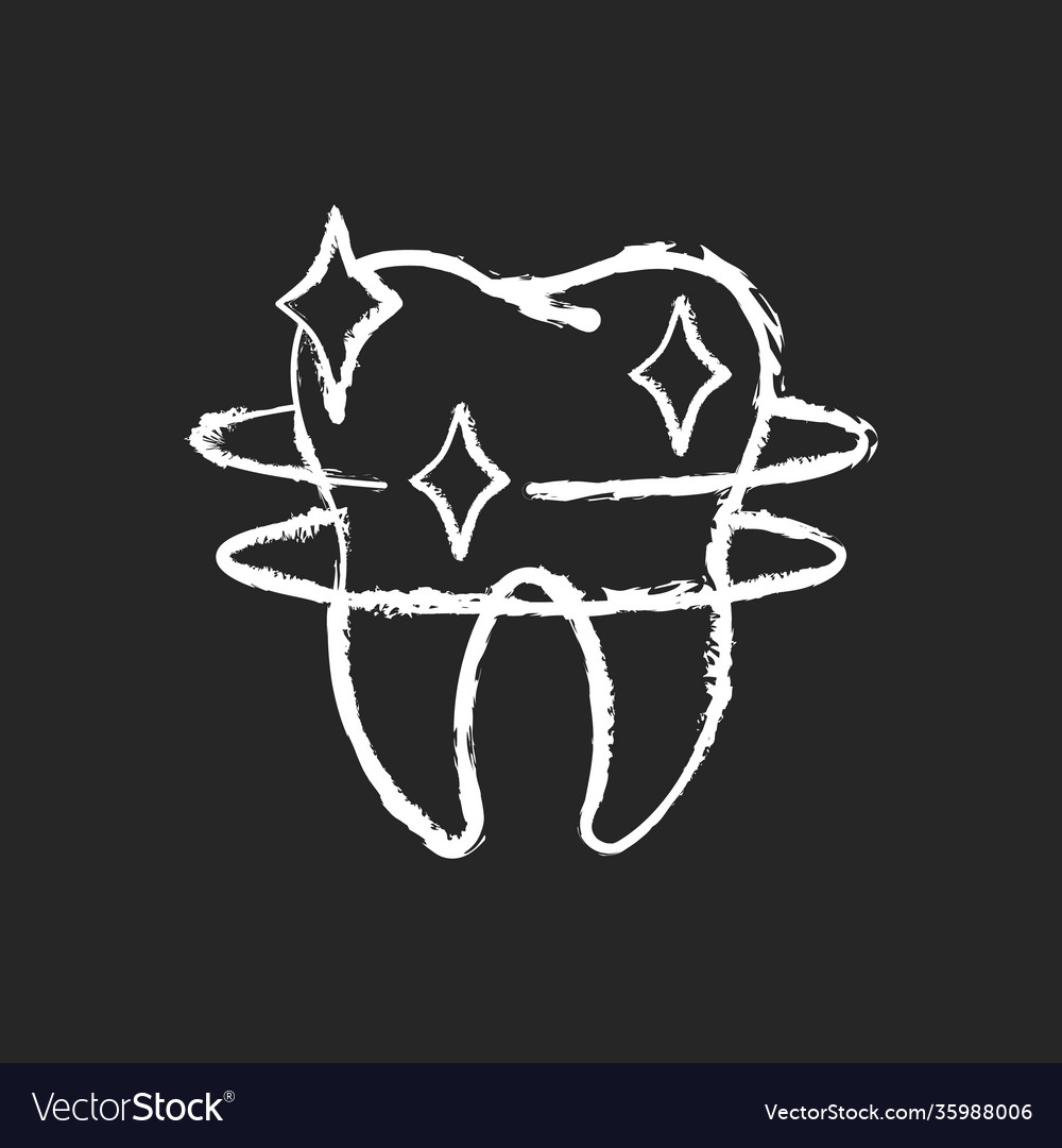 Teeth cleaning chalk white icon on black