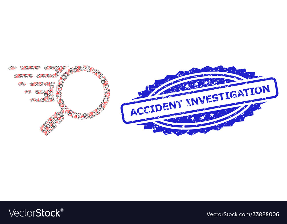 Textured accident investigation seal stamp Vector Image