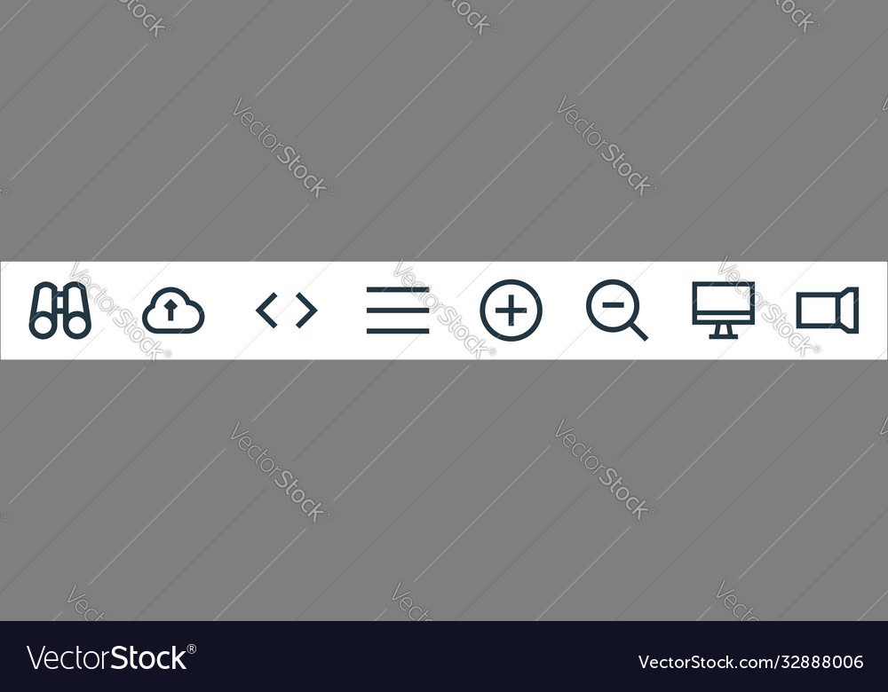 User interface line icons linear set quality vector image User interface line icons linear set quality