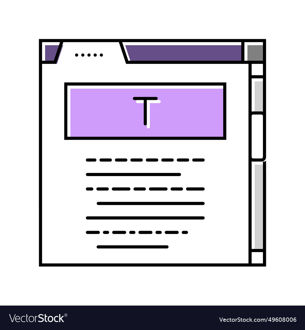 User interface text technical writer color icon vector image User interface text technical writer color icon