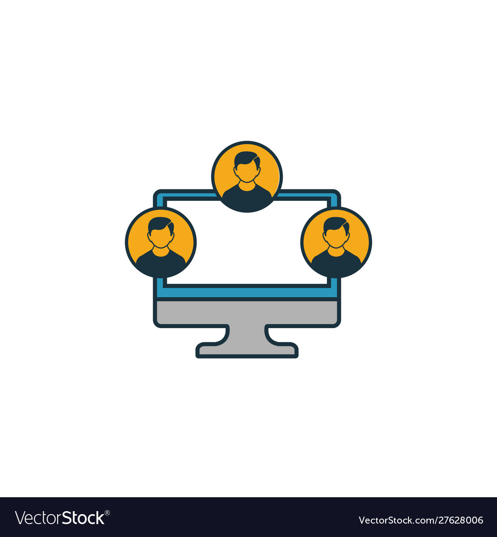 Virtual team icon simple element from project