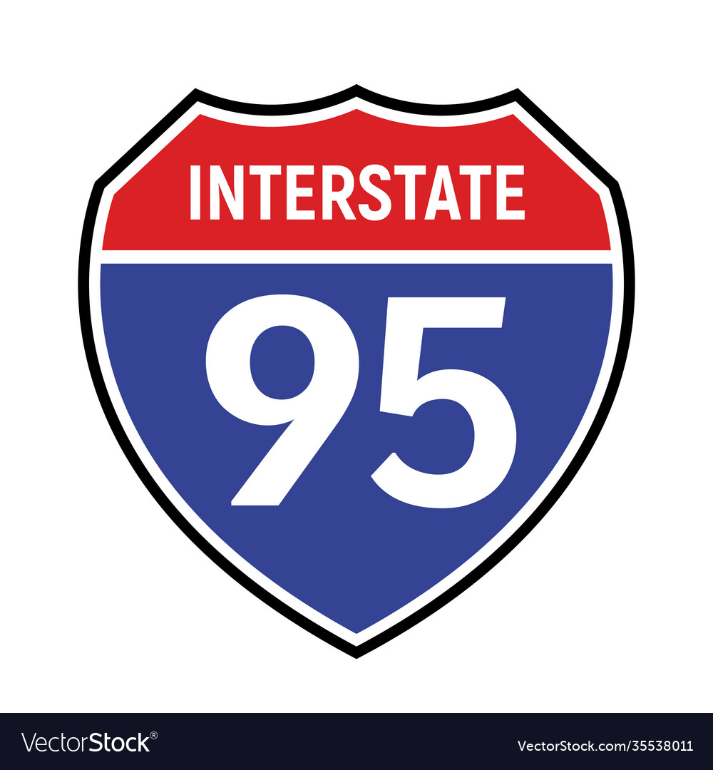 95 route sign icon road 95 highway Royalty Free Vector Image