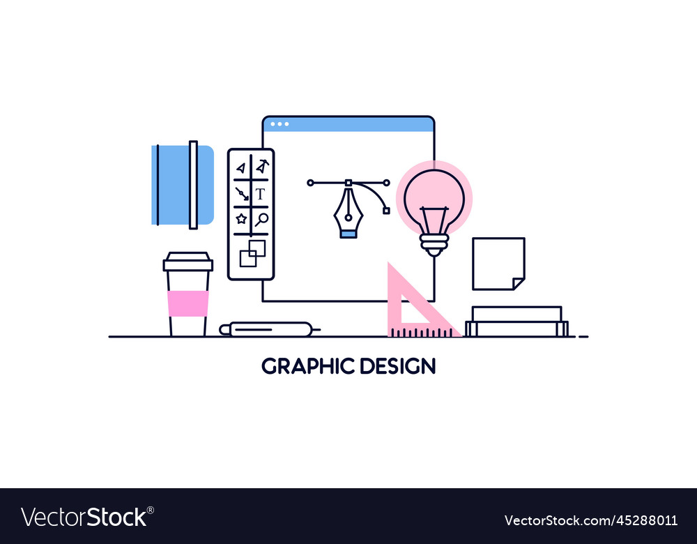 Abstract linear of graphic design web vector image Abstract linear of graphic design web