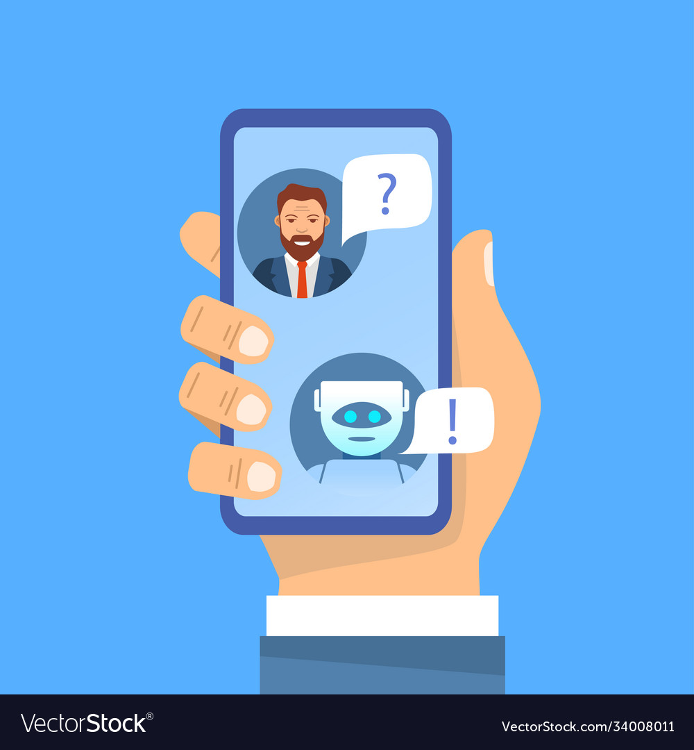 Artificial intelligenceman chatting asks Vector Image Artificial intelligenceman chatting asks