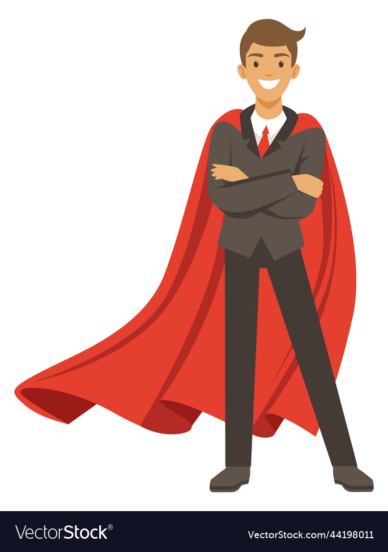 Businessman in red cape superhero corporate Vector Image