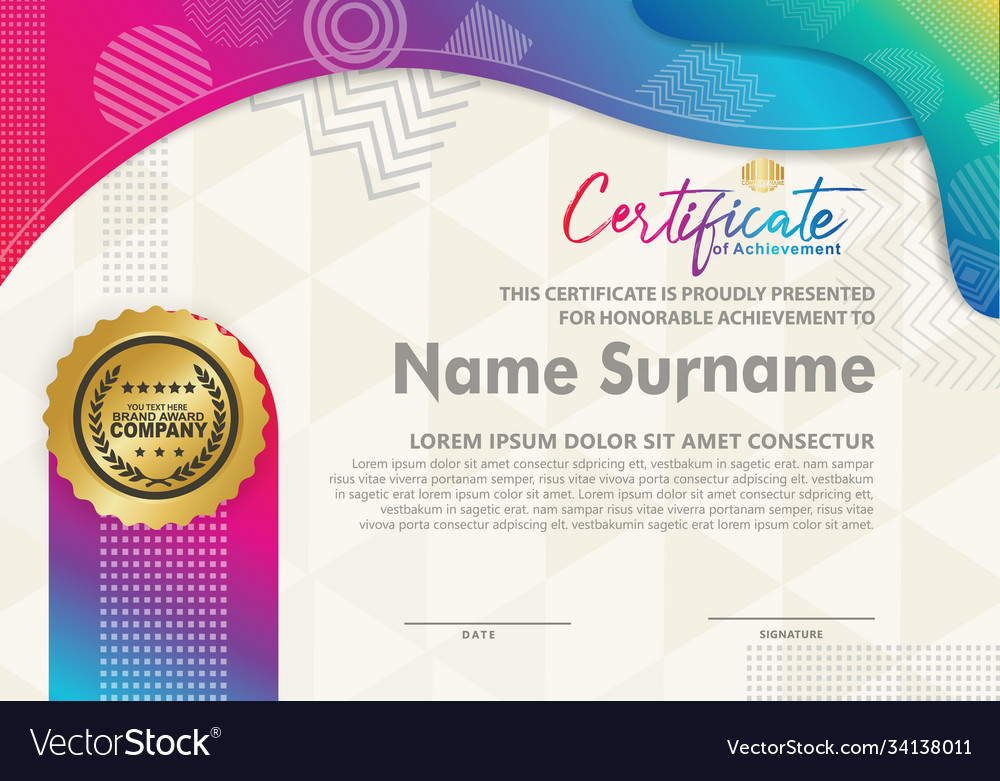 Certificate template with texture modern pattern