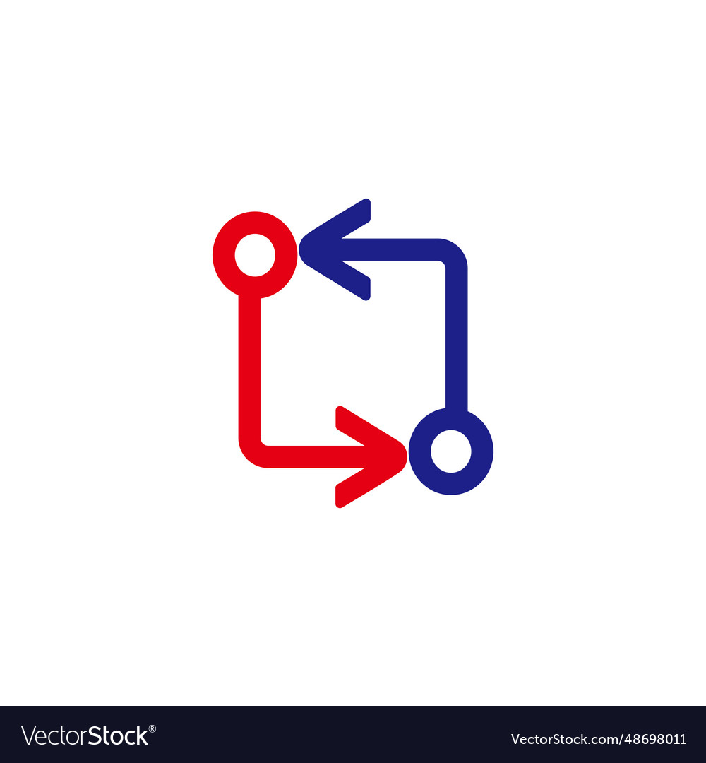 Circle rotate colorful arrow square process symbol vector image Circle rotate colorful arrow square process symbol