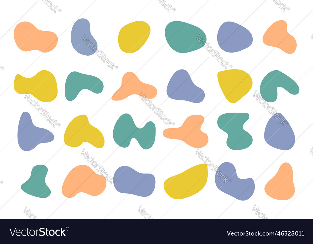 Collection of hand drawn flat abstract shapes