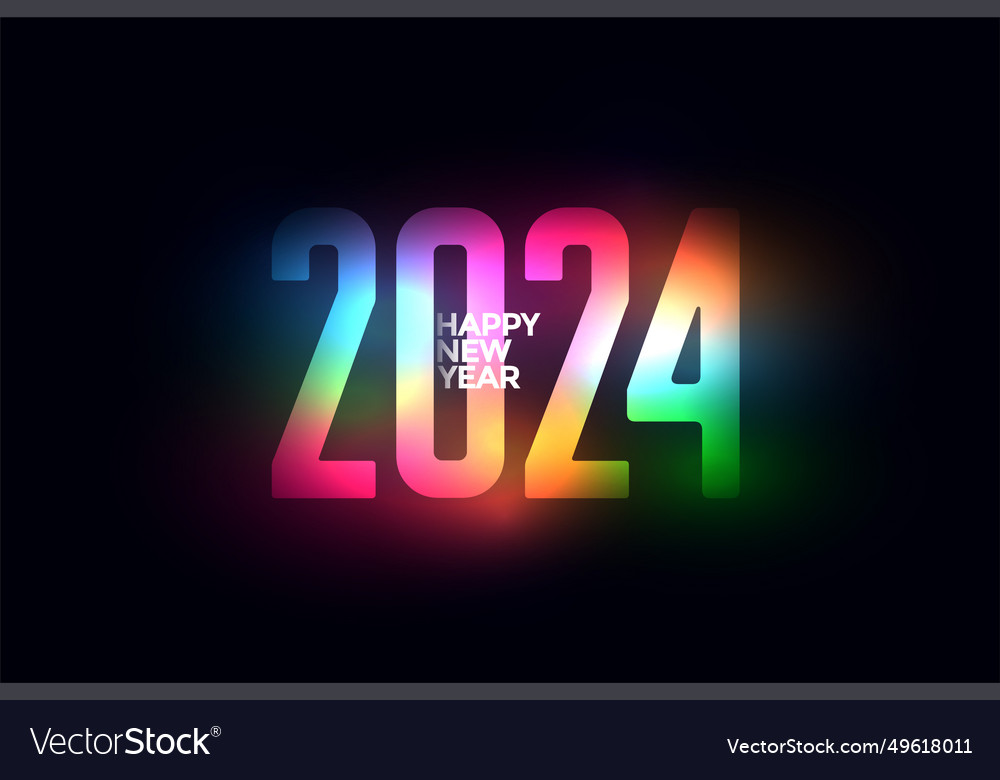 Colorful 2024 new year invitation background Vector Image