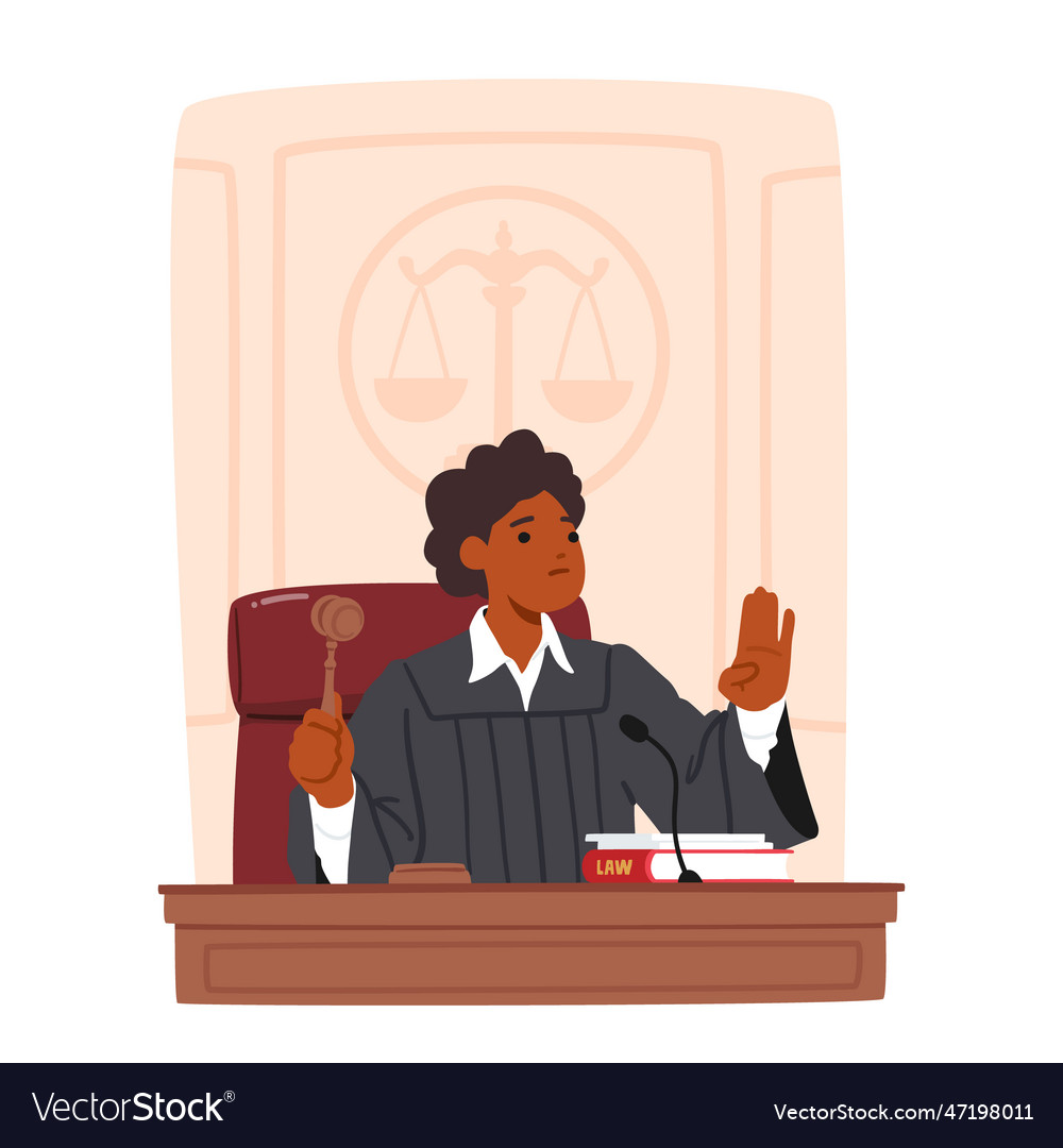 Experienced fair and authoritative female judge Vector Image