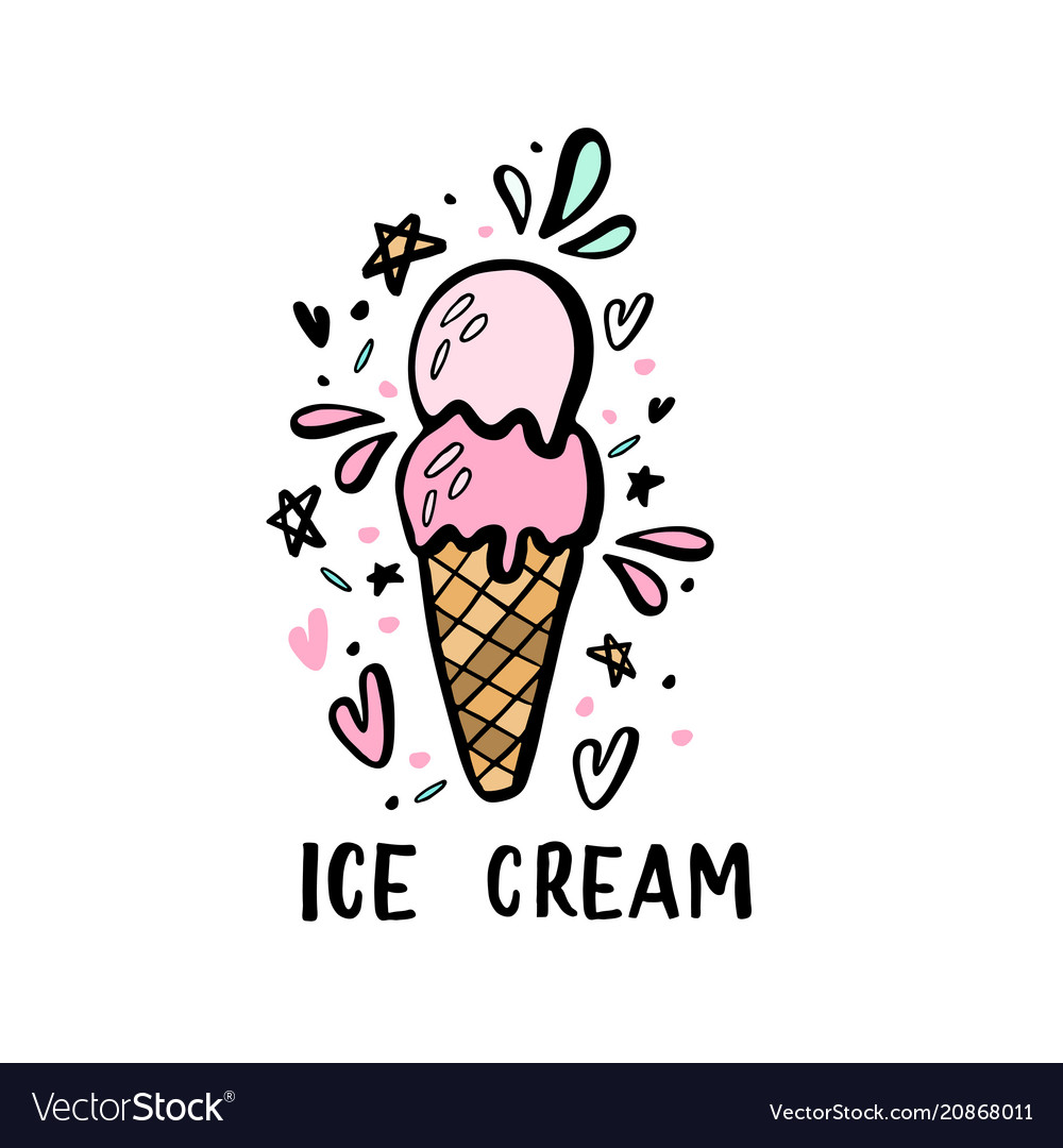 Hand drawn of ice cream Royalty Free Vector Image