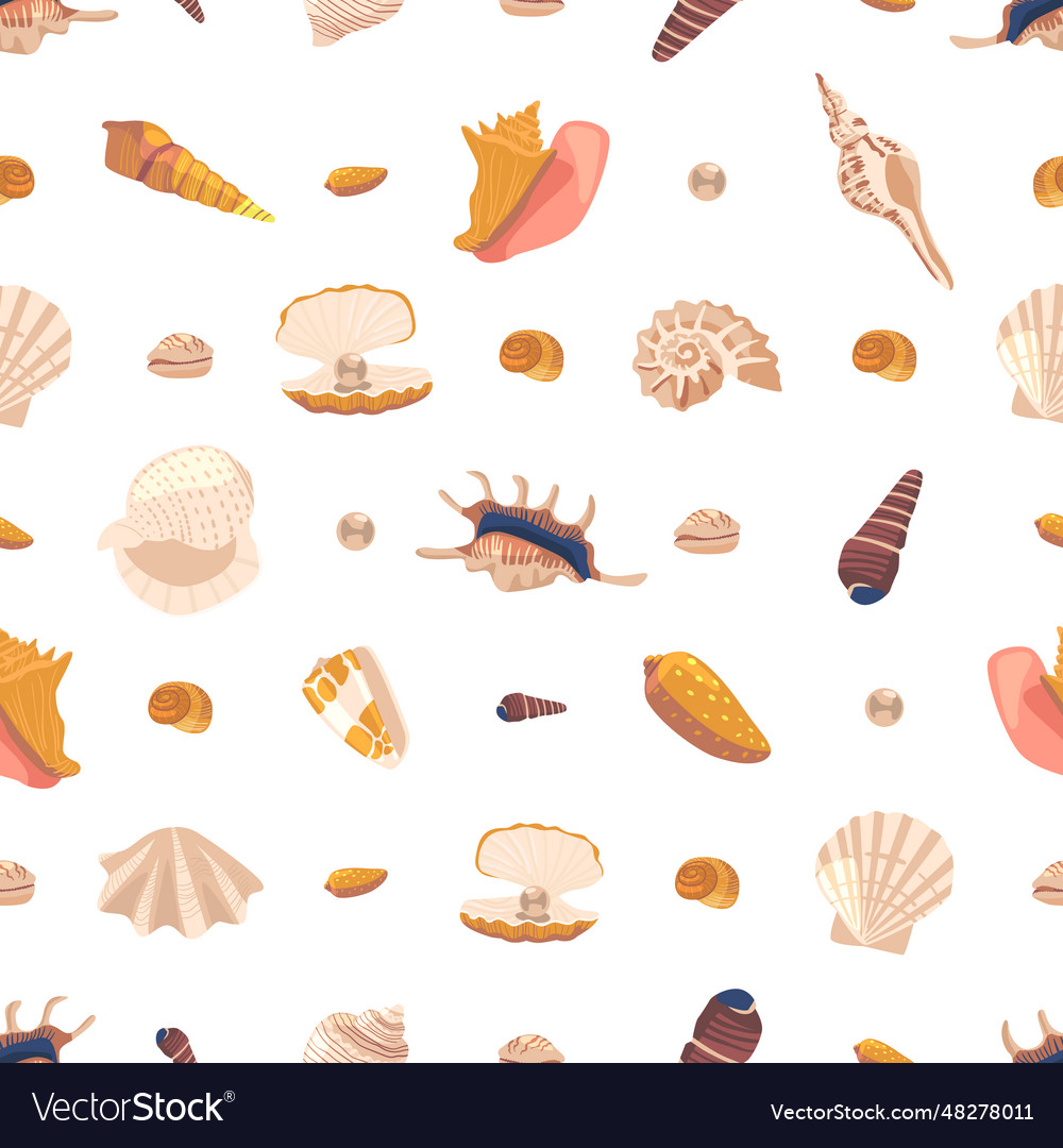 Harmonious arrangement of seashells forms vector image Harmonious arrangement of seashells forms