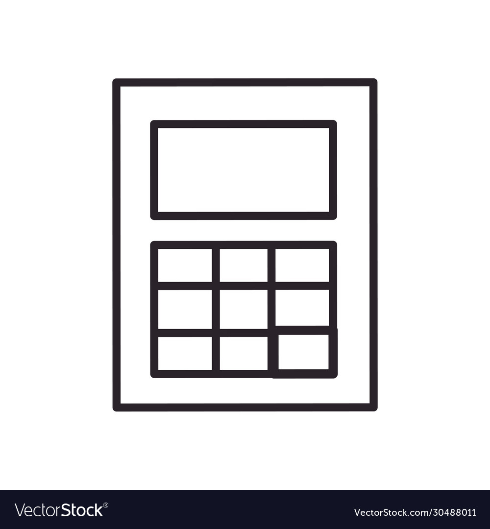 Isolated calculator tool line style icon