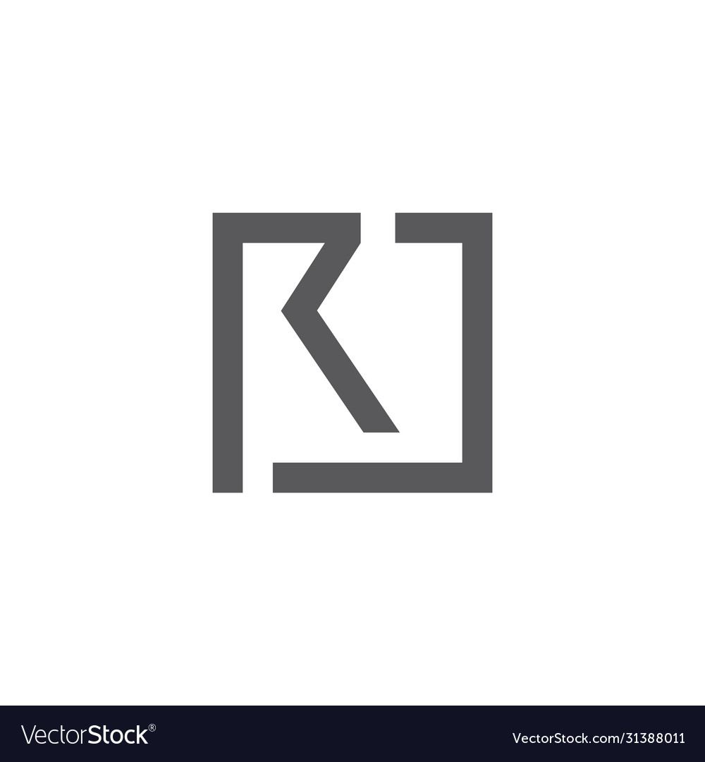 Letter rj simple geometric square design symbol