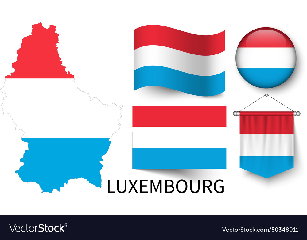 Map of luxembourg and the various flags luxembo