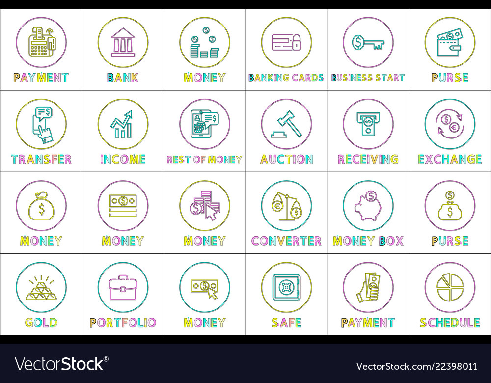 Online Commerce And Web Shopping Linears Icons Vector Image