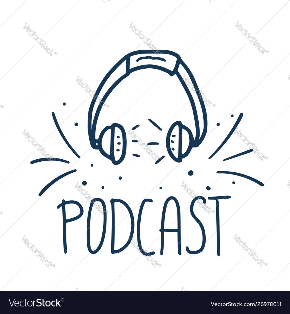 Podcast lettering with decoration design