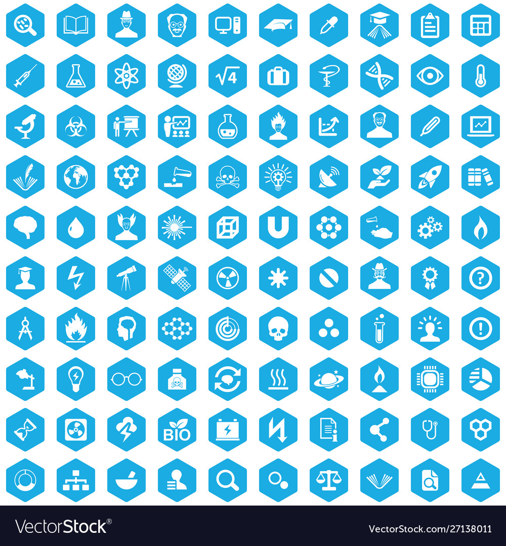 Science 100 icons universal set for web and ui