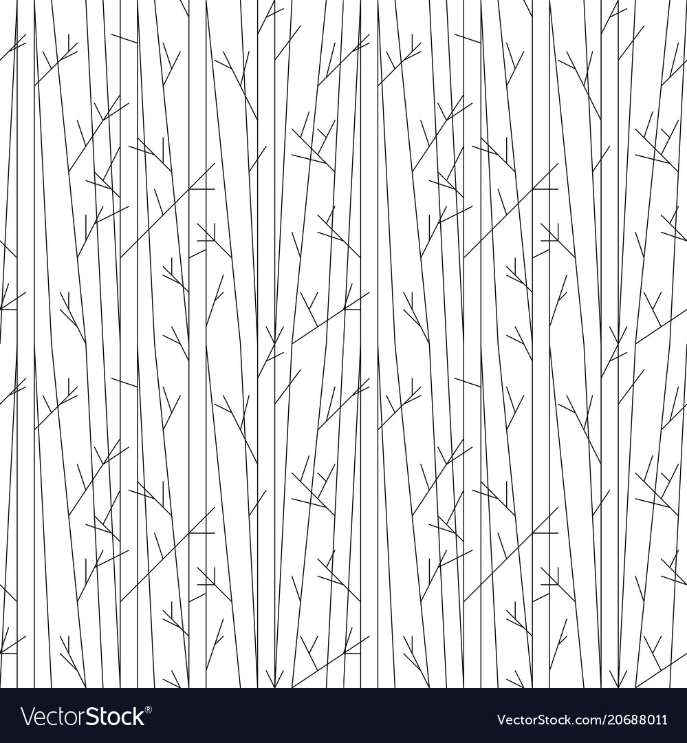 Seamless pattern with trees without leaves