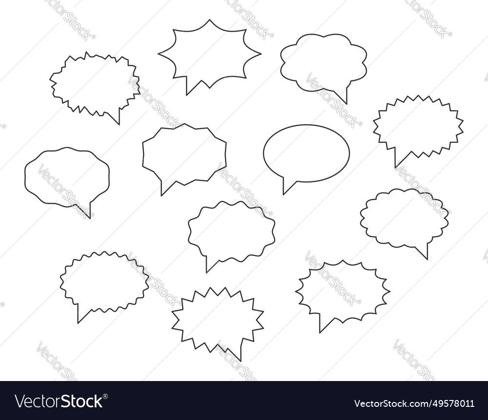 Set talk bubbles speech blank empty bubble icon
