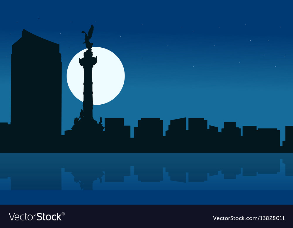 silhouette of mexico city