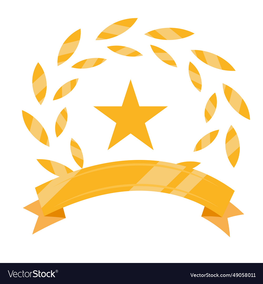 Star and ribbon wreath Royalty Free Vector Image