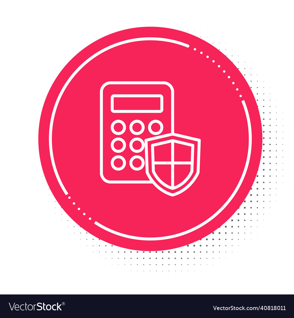 White line security system control panel vector image White line security system control panel