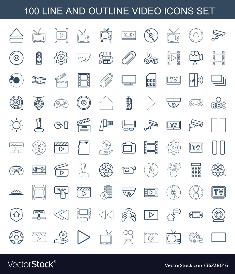 100 video icons