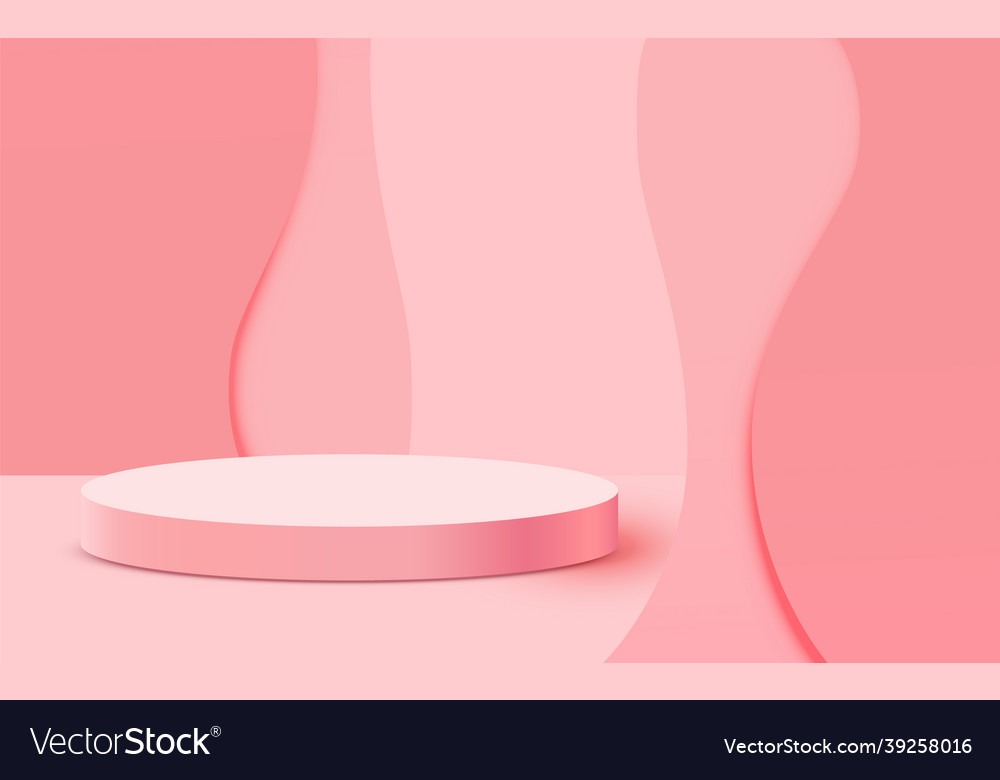 Abstract scene background cylinder podium on pink