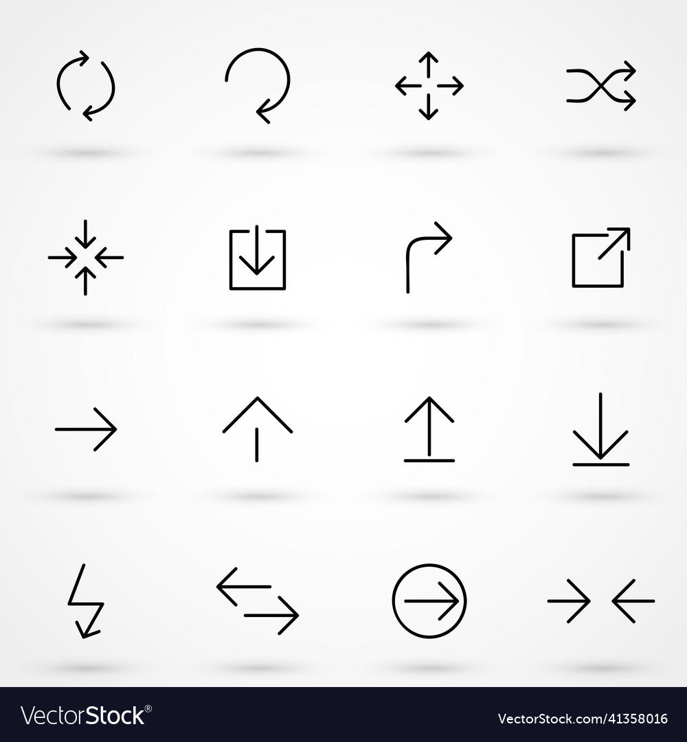 Arrows set arrow for the website and app line vector image Arrows set arrow for the website and app line